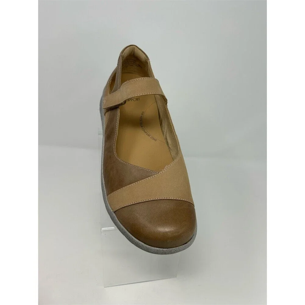 Ziera Super Support Mary Jane Comfort Flats Womens Brown Hook & Loop Strap 41 XF